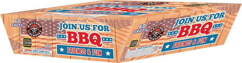 RA53052 JOIN US FOR BBQ 500 Gram 60 Shots Fan Cake 