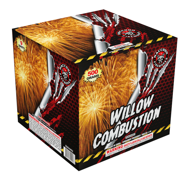 RA54402 Willow Combustion 500 Gram 9 Shots Cake 